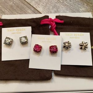 Kate Spade earring lot with 2 dust bags.